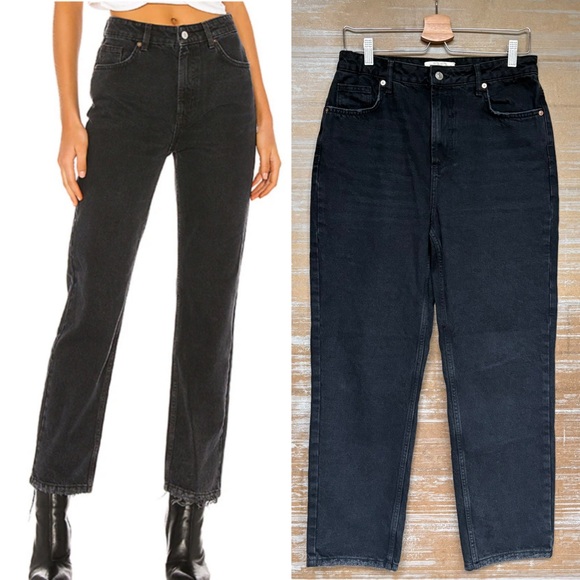 Free People Denim - Free People Dakota Straight Leg Jeans Black Classic Basic Casual Womens 29